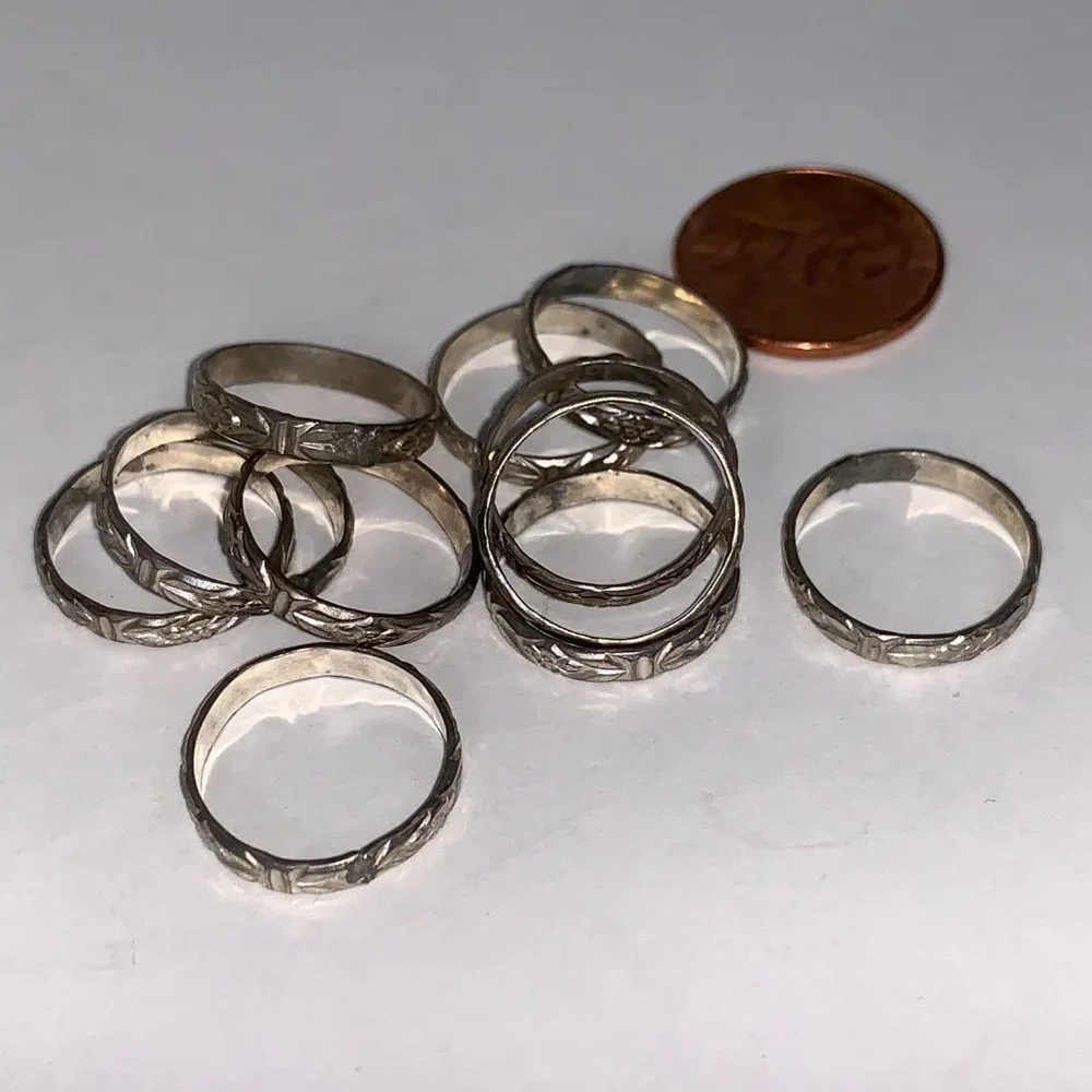 Sterling Silver Floral Design Ring, Size 3 1/4